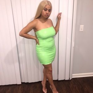 Neon Green Sequin Dress